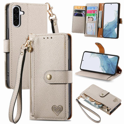 Love Zipper Lanyard Leather Phone Case, For Samsung Galaxy A57 5G, For Samsung Galaxy A37 5G, For Samsung Galaxy S25 Edge 5G, For Samsung Galaxy A56 5G