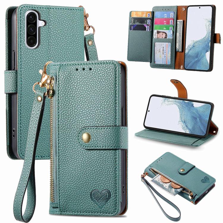 Love Zipper Lanyard Leather Phone Case, For Samsung Galaxy A57 5G, For Samsung Galaxy A37 5G, For Samsung Galaxy S25 Edge 5G, For Samsung Galaxy A56 5G