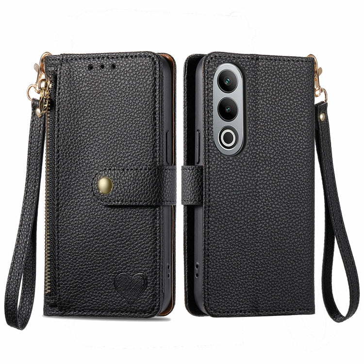 Love Zipper Lanyard Leather Phone Case, For OnePlus 15, For OnePlus Ace 3 Pro, For OnePlus Nord  CE4, For OnePlus Nord N30 SE