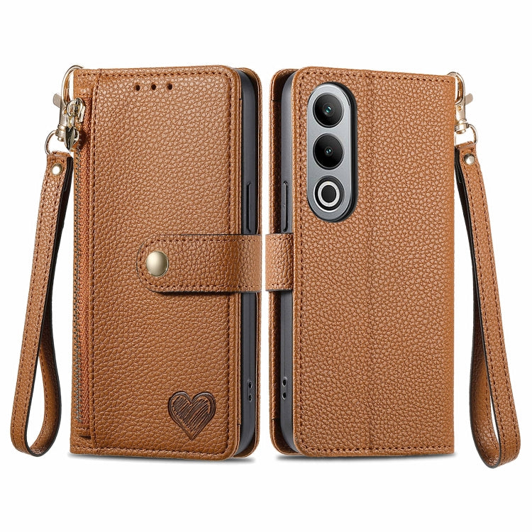 Love Zipper Lanyard Leather Phone Case, For OnePlus 15, For OnePlus Ace 3 Pro, For OnePlus Nord  CE4, For OnePlus Nord N30 SE