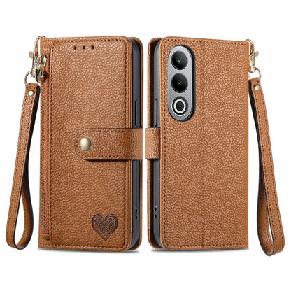 Love Zipper Lanyard Leather Phone Case, For OnePlus 15, For OnePlus Ace 3 Pro, For OnePlus Nord  CE4, For OnePlus Nord N30 SE