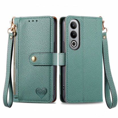 Love Zipper Lanyard Leather Phone Case, For OnePlus 15, For OnePlus Ace 3 Pro, For OnePlus Nord  CE4, For OnePlus Nord N30 SE