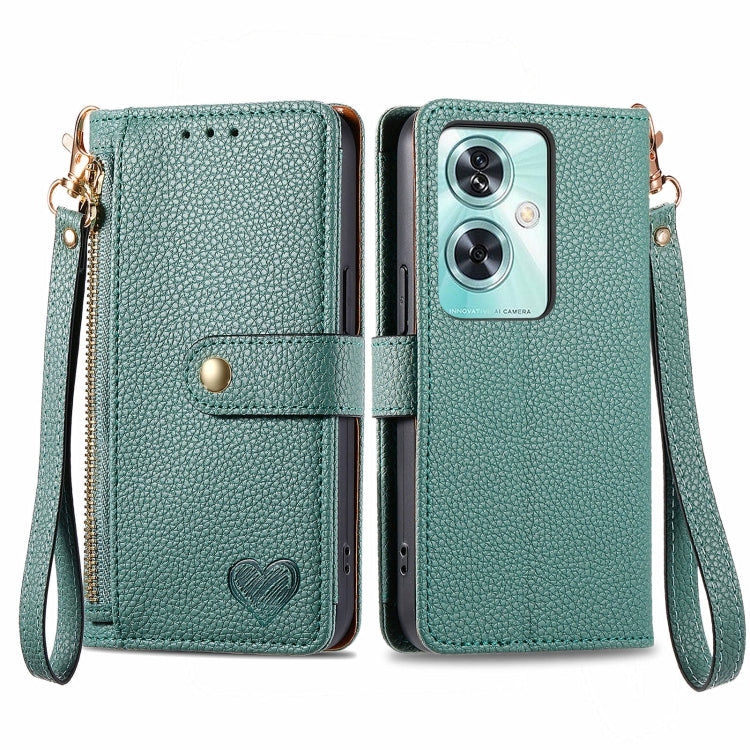 Love Zipper Lanyard Leather Phone Case, For OnePlus 15, For OnePlus Ace 3 Pro, For OnePlus Nord  CE4, For OnePlus Nord N30 SE