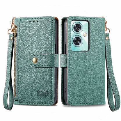 Love Zipper Lanyard Leather Phone Case, For OnePlus 15, For OnePlus Ace 3 Pro, For OnePlus Nord  CE4, For OnePlus Nord N30 SE