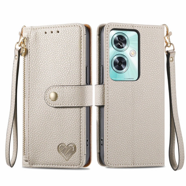 Love Zipper Lanyard Leather Phone Case, For OnePlus 15, For OnePlus Ace 3 Pro, For OnePlus Nord  CE4, For OnePlus Nord N30 SE