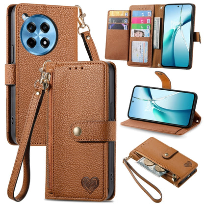 Love Zipper Lanyard Leather Phone Case, For OnePlus 15, For OnePlus Ace 3 Pro, For OnePlus Nord  CE4, For OnePlus Nord N30 SE