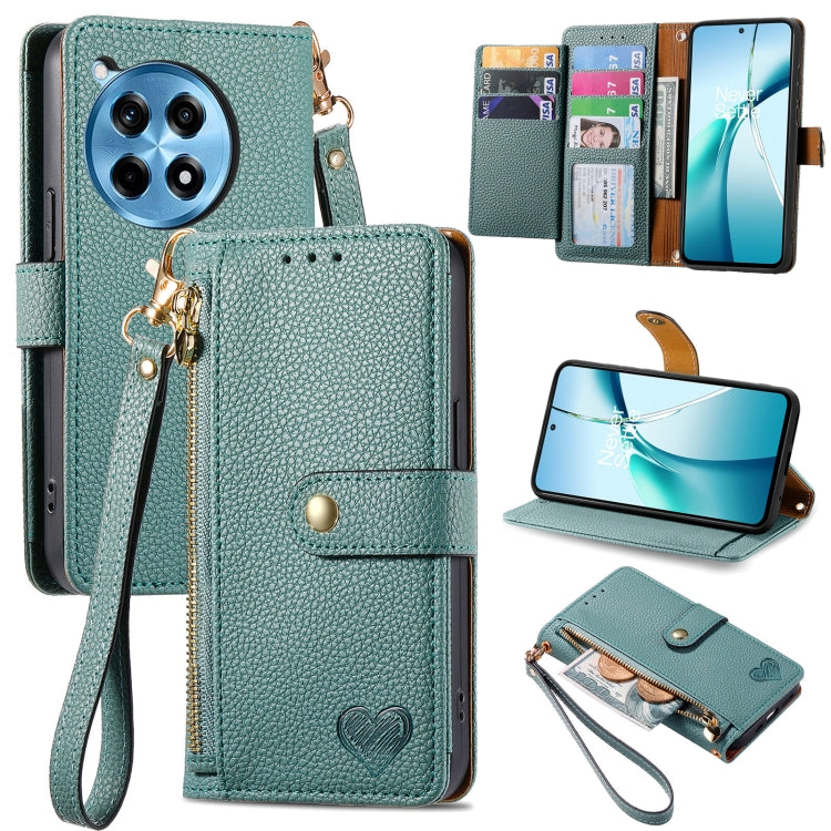 Love Zipper Lanyard Leather Phone Case, For OnePlus 15, For OnePlus Ace 3 Pro, For OnePlus Nord  CE4, For OnePlus Nord N30 SE