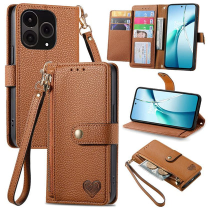 Love Zipper Lanyard Leather Phone Case, For OnePlus 15, For OnePlus Ace 3 Pro, For OnePlus Nord  CE4, For OnePlus Nord N30 SE