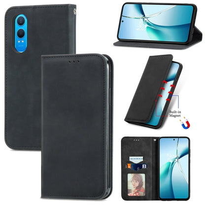 Retro Skin Feel Magnetic Flip Leather Phone Case, For OnePlus Ace 6 Ultra, For OnePlus  Nord 4, For OnePlus Ace 3 Pro, For OnePlus CE 4 Lite