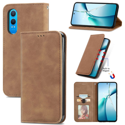 Retro Skin Feel Magnetic Flip Leather Phone Case, For OnePlus Ace 6 Ultra, For OnePlus  Nord 4, For OnePlus Ace 3 Pro, For OnePlus CE 4 Lite