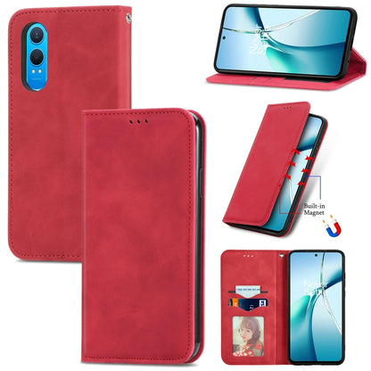 Retro Skin Feel Magnetic Flip Leather Phone Case, For OnePlus Ace 6 Ultra, For OnePlus  Nord 4, For OnePlus Ace 3 Pro, For OnePlus CE 4 Lite