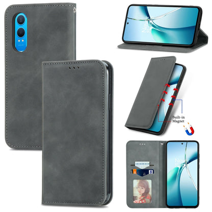 Retro Skin Feel Magnetic Flip Leather Phone Case, For OnePlus Ace 6 Ultra, For OnePlus  Nord 4, For OnePlus Ace 3 Pro, For OnePlus CE 4 Lite