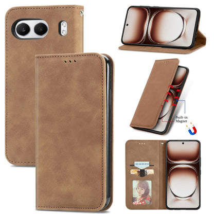 Retro Skin Feel Magnetic Flip Leather Phone Case, For OnePlus Ace 6 Ultra, For OnePlus  Nord 4, For OnePlus Ace 3 Pro, For OnePlus CE 4 Lite