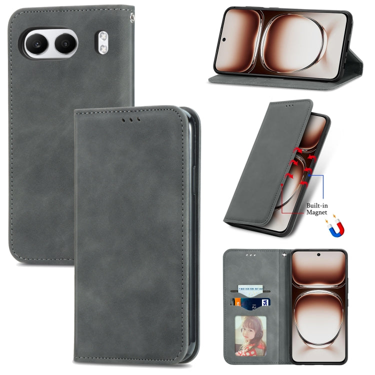 Retro Skin Feel Magnetic Flip Leather Phone Case, For OnePlus Ace 6 Ultra, For OnePlus  Nord 4, For OnePlus Ace 3 Pro, For OnePlus CE 4 Lite