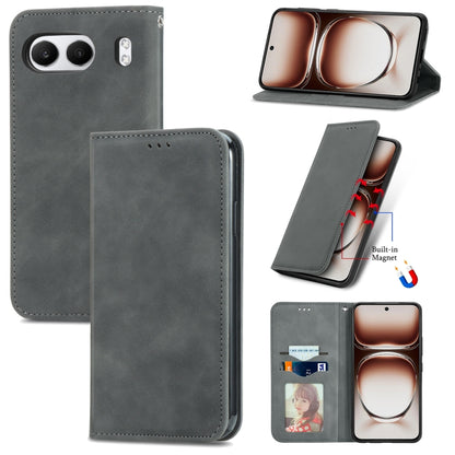 Retro Skin Feel Magnetic Flip Leather Phone Case, For OnePlus Ace 6 Ultra, For OnePlus  Nord 4, For OnePlus Ace 3 Pro, For OnePlus CE 4 Lite