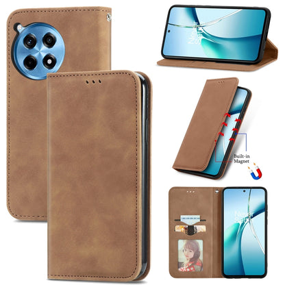 Retro Skin Feel Magnetic Flip Leather Phone Case, For OnePlus Ace 6 Ultra, For OnePlus  Nord 4, For OnePlus Ace 3 Pro, For OnePlus CE 4 Lite
