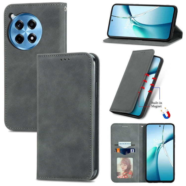 Retro Skin Feel Magnetic Flip Leather Phone Case, For OnePlus Ace 6 Ultra, For OnePlus  Nord 4, For OnePlus Ace 3 Pro, For OnePlus CE 4 Lite