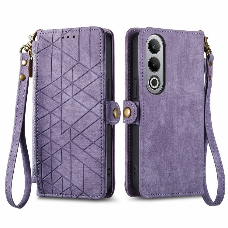 Geometric Zipper Wallet Side Buckle Leather Phone Case, For OnePlus 15, For OnePlus Ace 3 Pro, For OnePlus Nord CE 4, For OnePlus Nord N30 SE