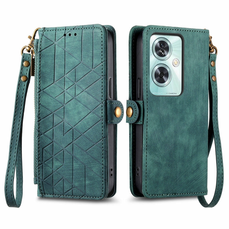 Geometric Zipper Wallet Side Buckle Leather Phone Case, For OnePlus 15, For OnePlus Ace 3 Pro, For OnePlus Nord CE 4, For OnePlus Nord N30 SE