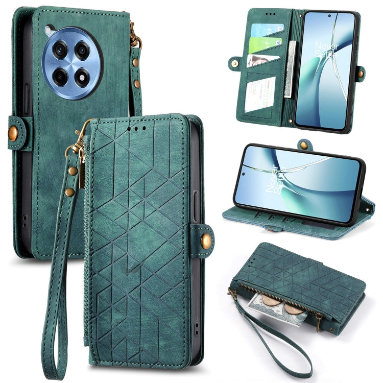 Geometric Zipper Wallet Side Buckle Leather Phone Case, For OnePlus 15, For OnePlus Ace 3 Pro, For OnePlus Nord CE 4, For OnePlus Nord N30 SE