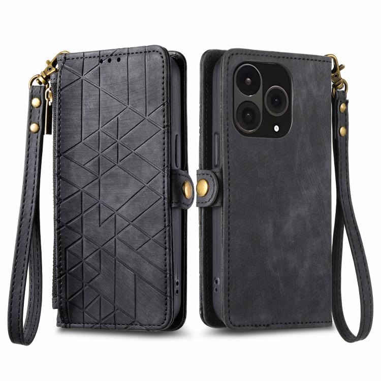Geometric Zipper Wallet Side Buckle Leather Phone Case, For OnePlus 15, For OnePlus Ace 3 Pro, For OnePlus Nord CE 4, For OnePlus Nord N30 SE