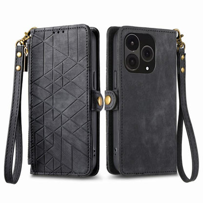 Geometric Zipper Wallet Side Buckle Leather Phone Case, For OnePlus 15, For OnePlus Ace 3 Pro, For OnePlus Nord CE 4, For OnePlus Nord N30 SE