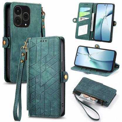 Geometric Zipper Wallet Side Buckle Leather Phone Case, For OnePlus 15, For OnePlus Ace 3 Pro, For OnePlus Nord CE 4, For OnePlus Nord N30 SE