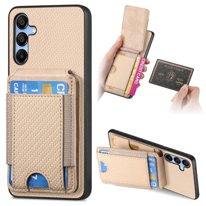 Carbon Fiber Vertical Flip Wallet Stand Phone Case, For Samsung Galaxy A15, For Samsung Galaxy A55 5G, For Samsung Galaxy A35 5G, For Samsung Galaxy S24 Ultra 5G