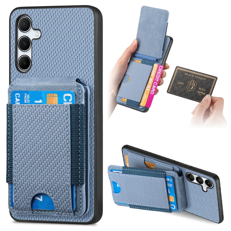 Carbon Fiber Vertical Flip Wallet Stand Phone Case, For Samsung Galaxy A35 5G, For Samsung Galaxy S24 Ultra 5G, For Samsung Galaxy S24+ 5G, For Samsung Galaxy S24 5G