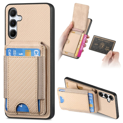 Carbon Fiber Vertical Flip Wallet Stand Phone Case, For Samsung Galaxy A15, For Samsung Galaxy A55 5G, For Samsung Galaxy A35 5G, For Samsung Galaxy S24 Ultra 5G