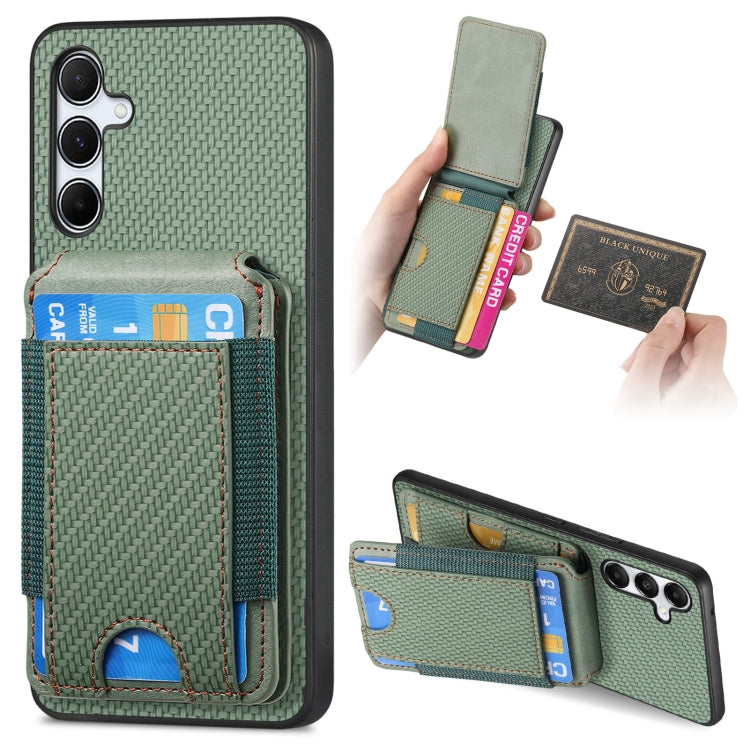Carbon Fiber Vertical Flip Wallet Stand Phone Case, For Samsung Galaxy A15, For Samsung Galaxy A55 5G, For Samsung Galaxy A35 5G, For Samsung Galaxy S24 Ultra 5G
