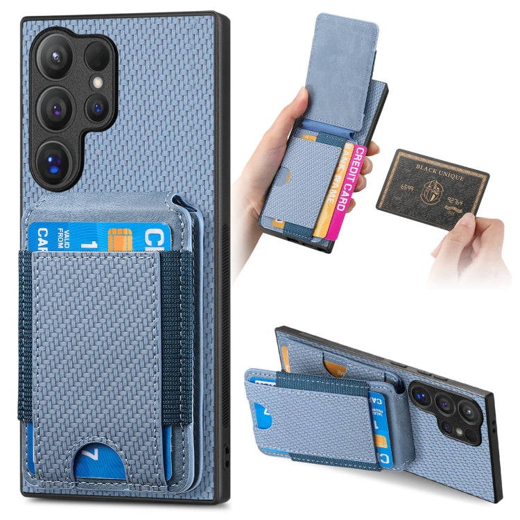 Carbon Fiber Vertical Flip Wallet Stand Phone Case, For Samsung Galaxy A15, For Samsung Galaxy A55 5G, For Samsung Galaxy A35 5G, For Samsung Galaxy S24 Ultra 5G