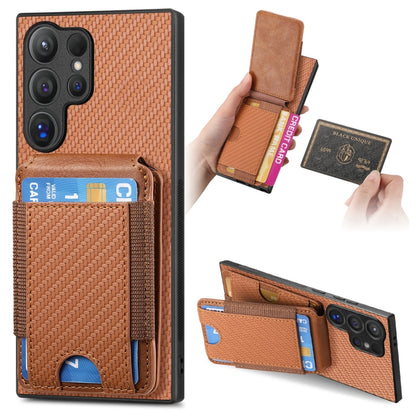 Carbon Fiber Vertical Flip Wallet Stand Phone Case, For Samsung Galaxy A15, For Samsung Galaxy A55 5G, For Samsung Galaxy A35 5G, For Samsung Galaxy S24 Ultra 5G