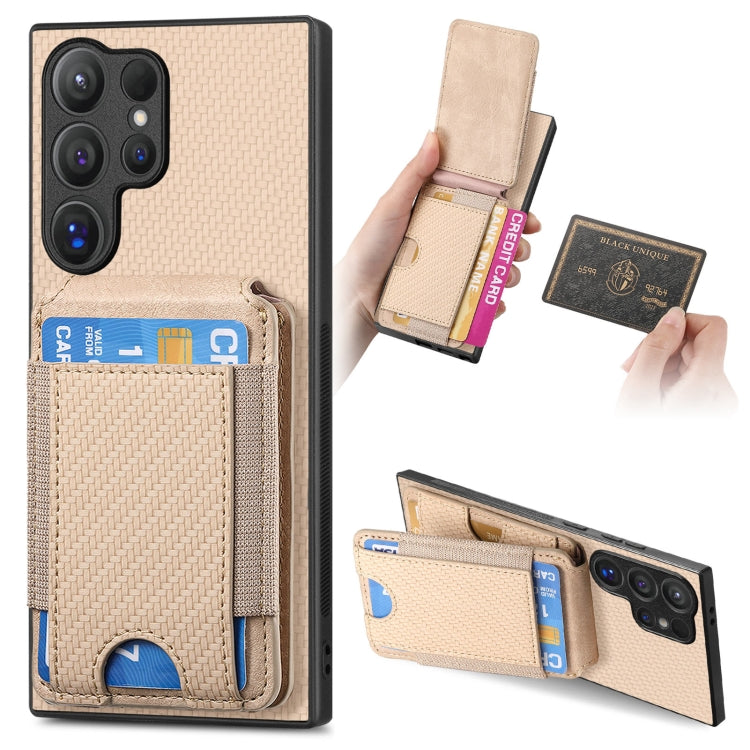 Carbon Fiber Vertical Flip Wallet Stand Phone Case, For Samsung Galaxy A15, For Samsung Galaxy A55 5G, For Samsung Galaxy A35 5G, For Samsung Galaxy S24 Ultra 5G
