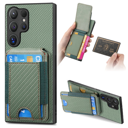 Carbon Fiber Vertical Flip Wallet Stand Phone Case, For Samsung Galaxy A15, For Samsung Galaxy A55 5G, For Samsung Galaxy A35 5G, For Samsung Galaxy S24 Ultra 5G