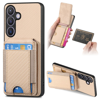 Carbon Fiber Vertical Flip Wallet Stand Phone Case, For Samsung Galaxy A35 5G, For Samsung Galaxy S24 Ultra 5G, For Samsung Galaxy S24+ 5G, For Samsung Galaxy S24 5G