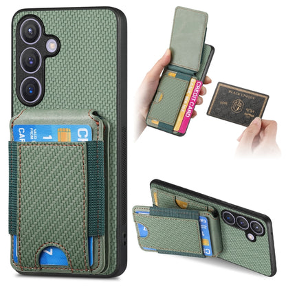 Carbon Fiber Vertical Flip Wallet Stand Phone Case, For Samsung Galaxy A35 5G, For Samsung Galaxy S24 Ultra 5G, For Samsung Galaxy S24+ 5G, For Samsung Galaxy S24 5G