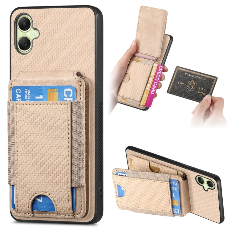Carbon Fiber Vertical Flip Wallet Stand Phone Case, For Samsung Galaxy A05, For Samsung Galaxy A05s, For Samsung Galaxy A25, For Samsung Galaxy S23 FE 5G