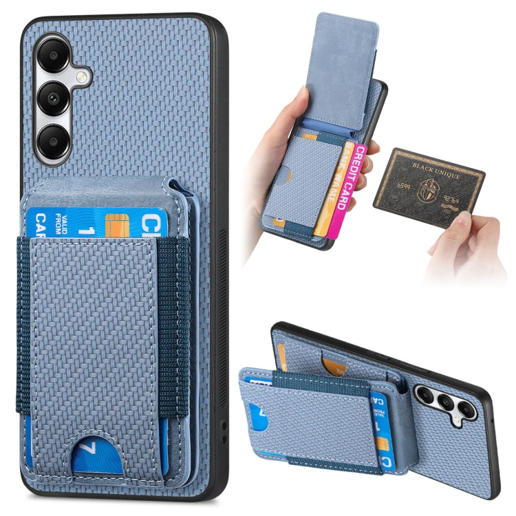 Carbon Fiber Vertical Flip Wallet Stand Phone Case, For Samsung Galaxy A05, For Samsung Galaxy A05s, For Samsung Galaxy A25, For Samsung Galaxy S23 FE 5G