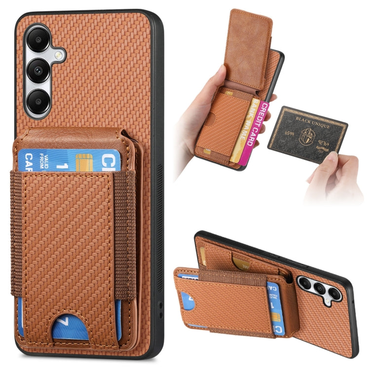 Carbon Fiber Vertical Flip Wallet Stand Phone Case, For Samsung Galaxy A05, For Samsung Galaxy A05s, For Samsung Galaxy A25, For Samsung Galaxy S23 FE 5G
