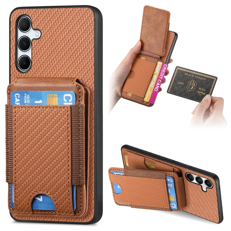 Carbon Fiber Vertical Flip Wallet Stand Phone Case, For Samsung Galaxy A25, For Samsung Galaxy S23 FE 5G, For Samsung Galaxy A34 5G, For Samsung Galaxy A54 5G