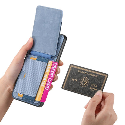 Carbon Fiber Vertical Flip Wallet Stand Phone Case, For Samsung Galaxy A04 4G, For Samsung Galaxy M53 5G, For Samsung Galaxy M23 5G, For Samsung Galaxy M33 5G