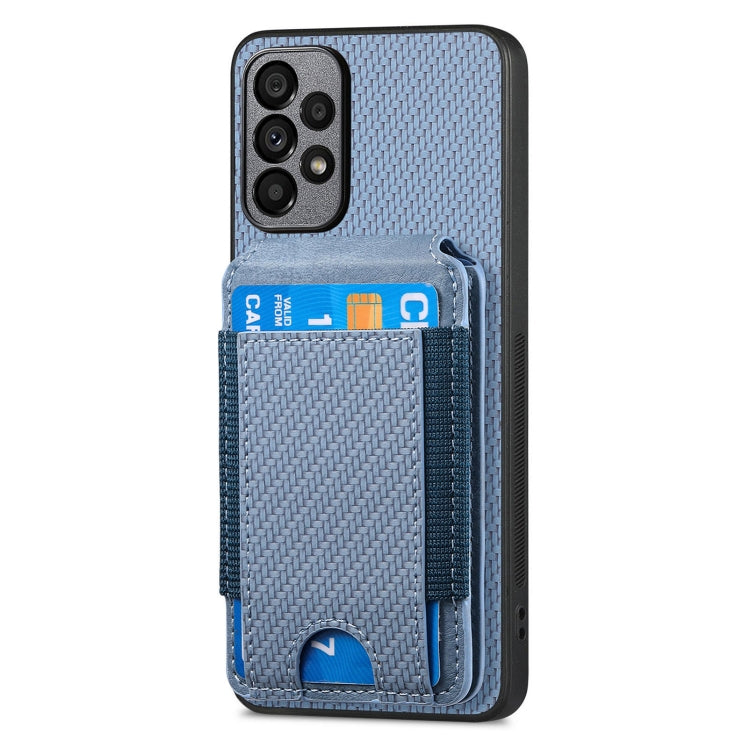 Carbon Fiber Vertical Flip Wallet Stand Phone Case, For Samsung Galaxy M23 5G, For Samsung Galaxy M33 5G, For Samsung Galaxy A73 5G, For Samsung Galaxy A33 5G