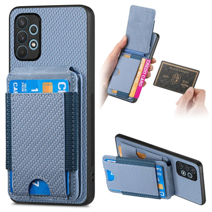 Carbon Fiber Vertical Flip Wallet Stand Phone Case, For Samsung Galaxy A22 4G, For Samsung Galaxy A22 5G, For Samsung Galaxy S21 FE 5G, For Samsung Galaxy A32 4G