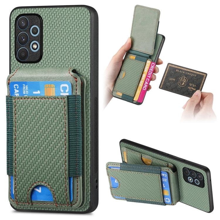 Carbon Fiber Vertical Flip Wallet Stand Phone Case, For Samsung Galaxy A22 4G, For Samsung Galaxy A22 5G, For Samsung Galaxy S21 FE 5G, For Samsung Galaxy A32 4G