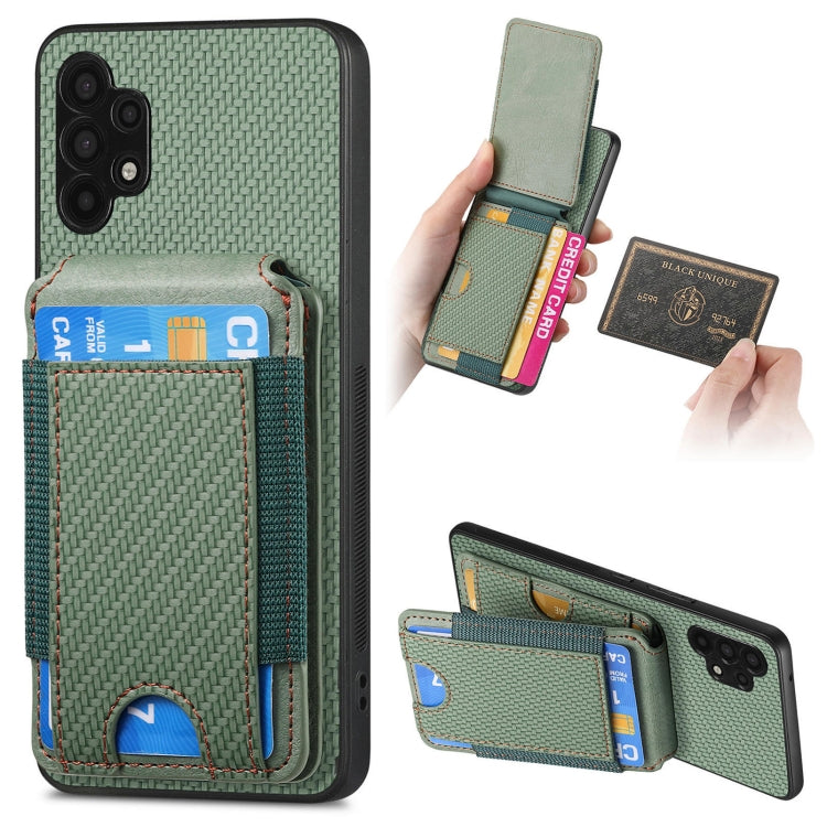 Carbon Fiber Vertical Flip Wallet Stand Phone Case, For Samsung Galaxy A32 5G, For Samsung Galaxy S21 5G, For Samsung Galaxy S21+ 5G, For Samsung Galaxy S21 Ultra 5G