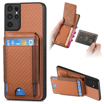 Carbon Fiber Vertical Flip Wallet Stand Phone Case, For Samsung Galaxy A32 5G, For Samsung Galaxy S21 5G, For Samsung Galaxy S21+ 5G, For Samsung Galaxy S21 Ultra 5G