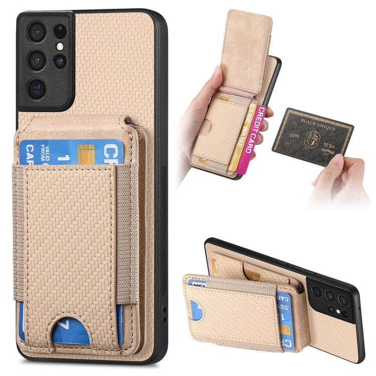 Carbon Fiber Vertical Flip Wallet Stand Phone Case, For Samsung Galaxy A32 5G, For Samsung Galaxy S21 5G, For Samsung Galaxy S21+ 5G, For Samsung Galaxy S21 Ultra 5G