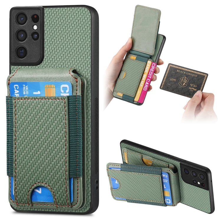 Carbon Fiber Vertical Flip Wallet Stand Phone Case, For Samsung Galaxy A32 5G, For Samsung Galaxy S21 5G, For Samsung Galaxy S21+ 5G, For Samsung Galaxy S21 Ultra 5G