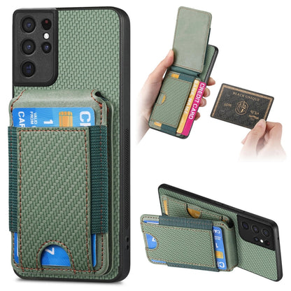 Carbon Fiber Vertical Flip Wallet Stand Phone Case, For Samsung Galaxy A32 5G, For Samsung Galaxy S21 5G, For Samsung Galaxy S21+ 5G, For Samsung Galaxy S21 Ultra 5G
